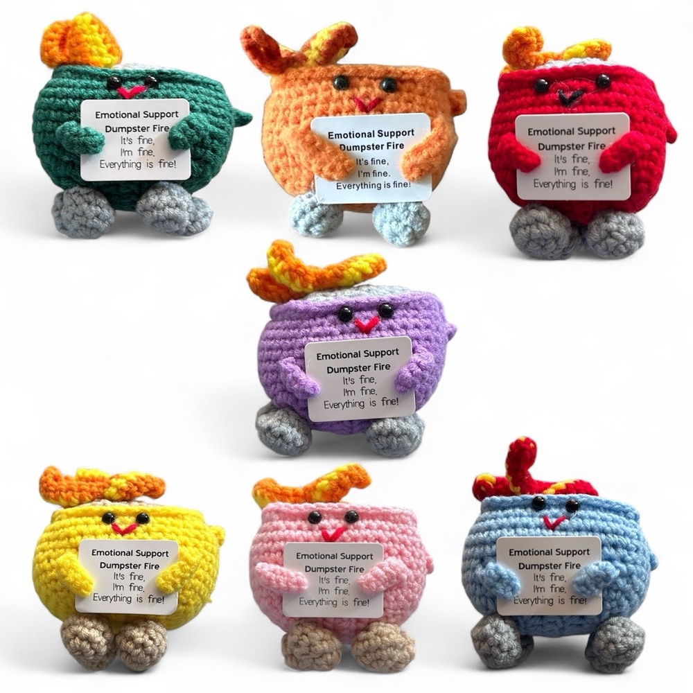 Crochet Emotional Support Dumpster Fire